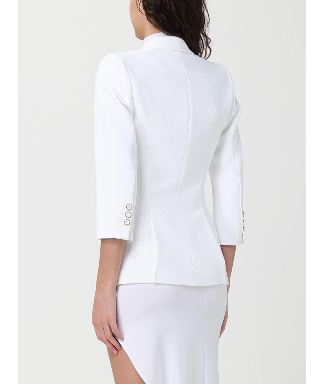 ELISABETTA FRANCHI Белый полиэстеровый жакет/пиджак, фото 2