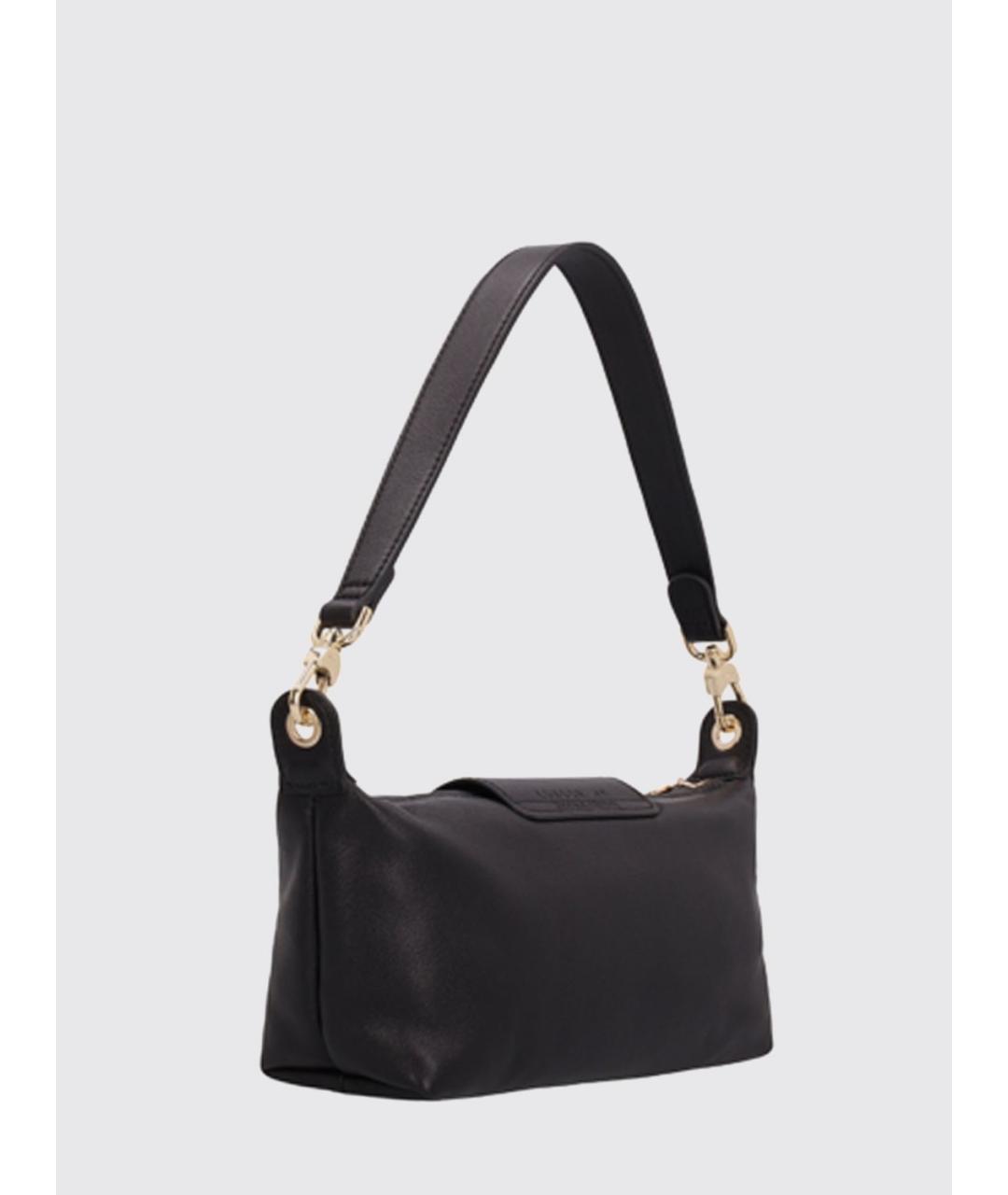 LONGCHAMP Черная кожаная сумка через плечо, фото 2
