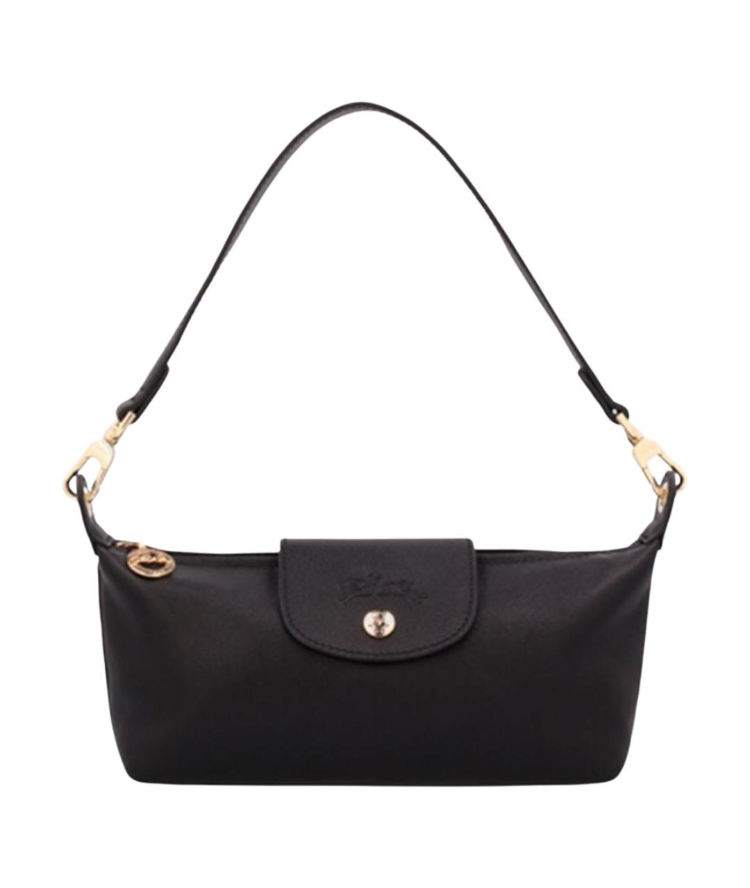 LONGCHAMP Черная кожаная сумка через плечо, фото 1