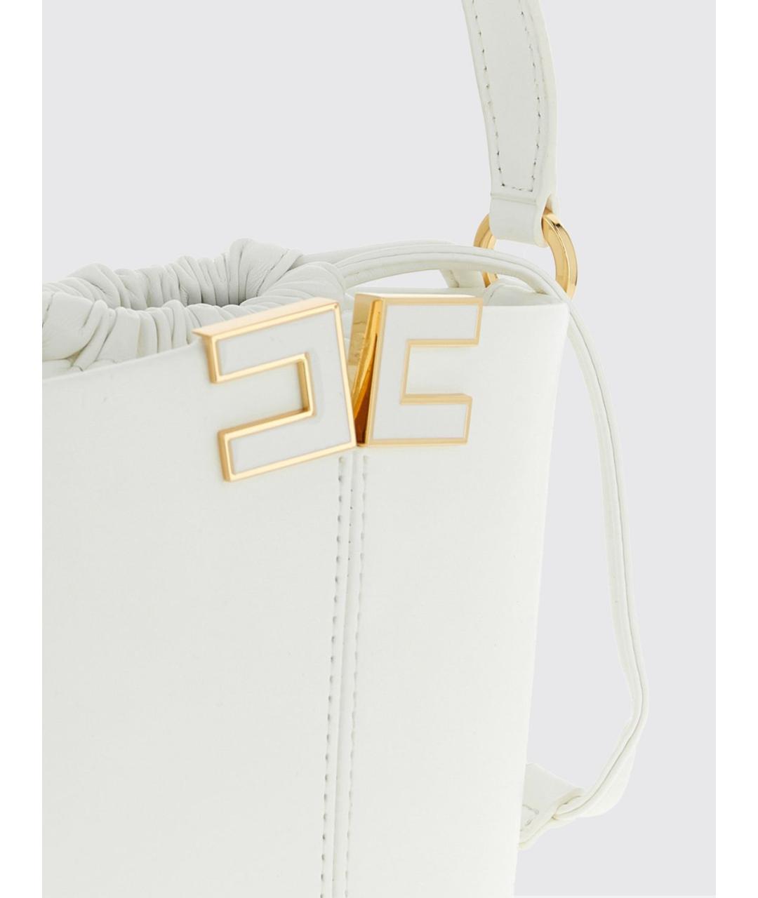 ELISABETTA FRANCHI Белая сумка с короткими ручками из искусственной кожи, фото 3