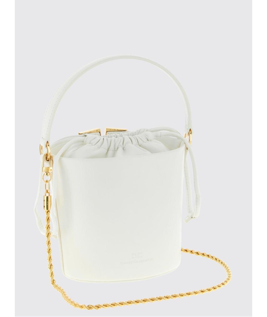 ELISABETTA FRANCHI Белая сумка с короткими ручками из искусственной кожи, фото 2