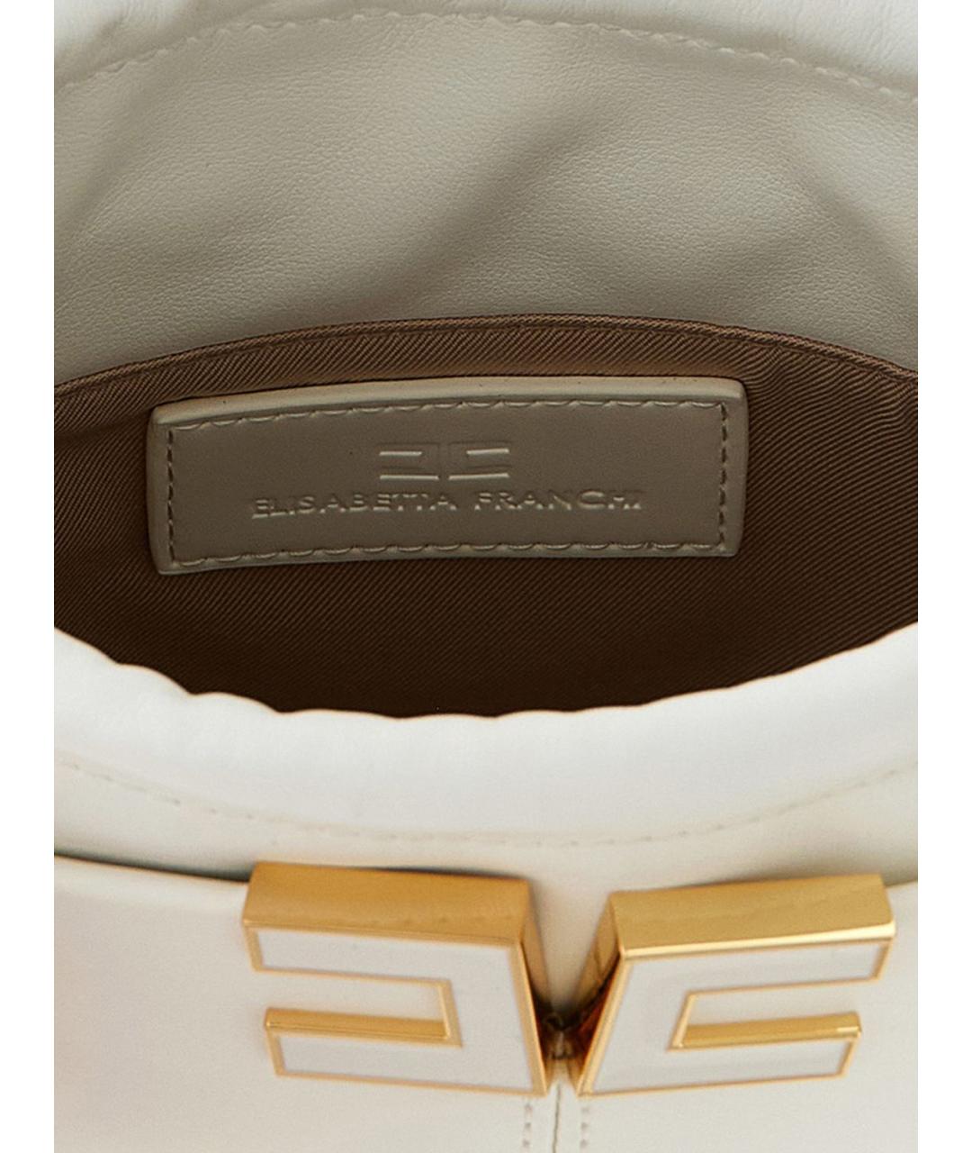ELISABETTA FRANCHI Белая сумка с короткими ручками из искусственной кожи, фото 4