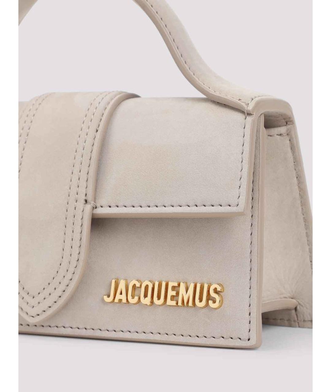 JACQUEMUS Бежевая кожаная сумка через плечо, фото 3