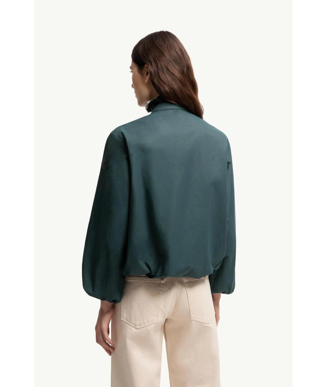 MONCLER Бирюзовая хлопковая куртка, фото 3