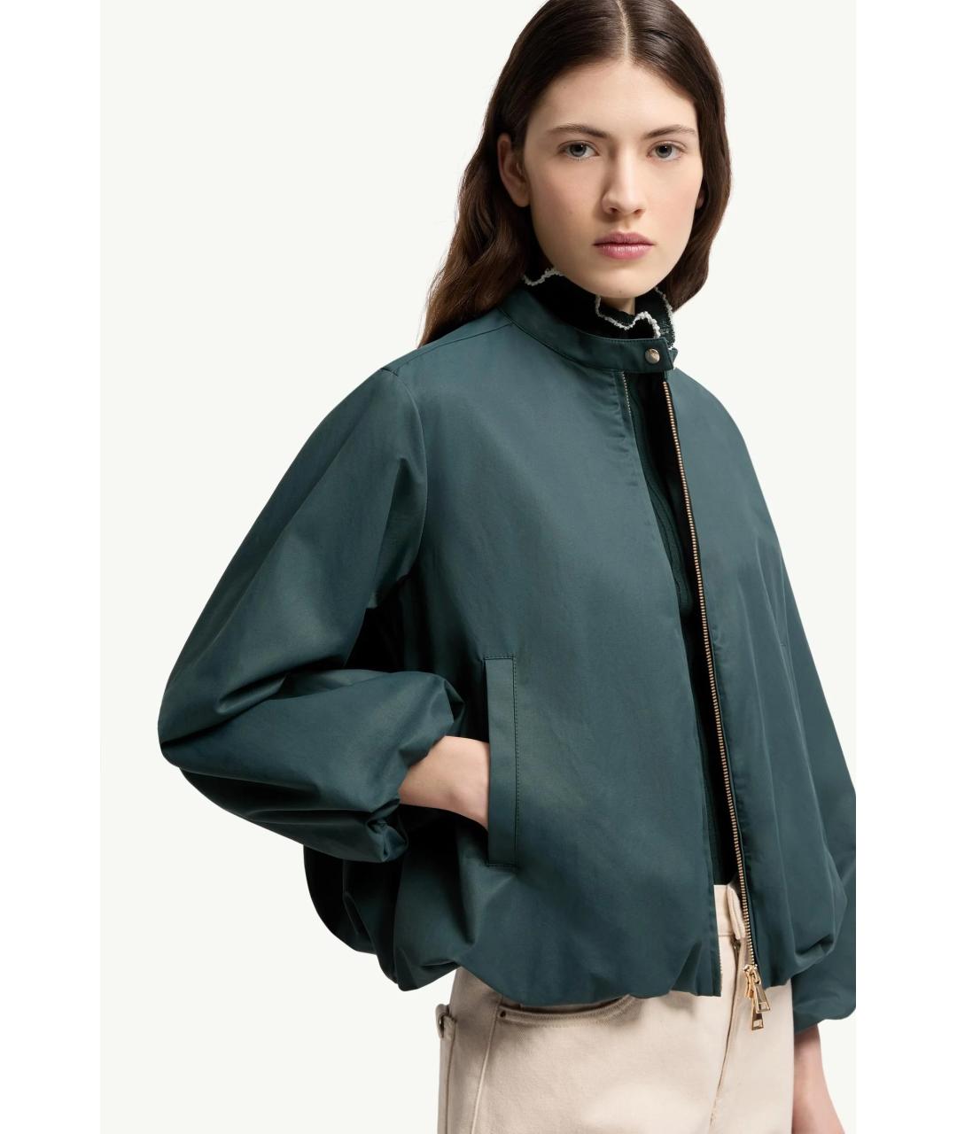 MONCLER Бирюзовая хлопковая куртка, фото 4