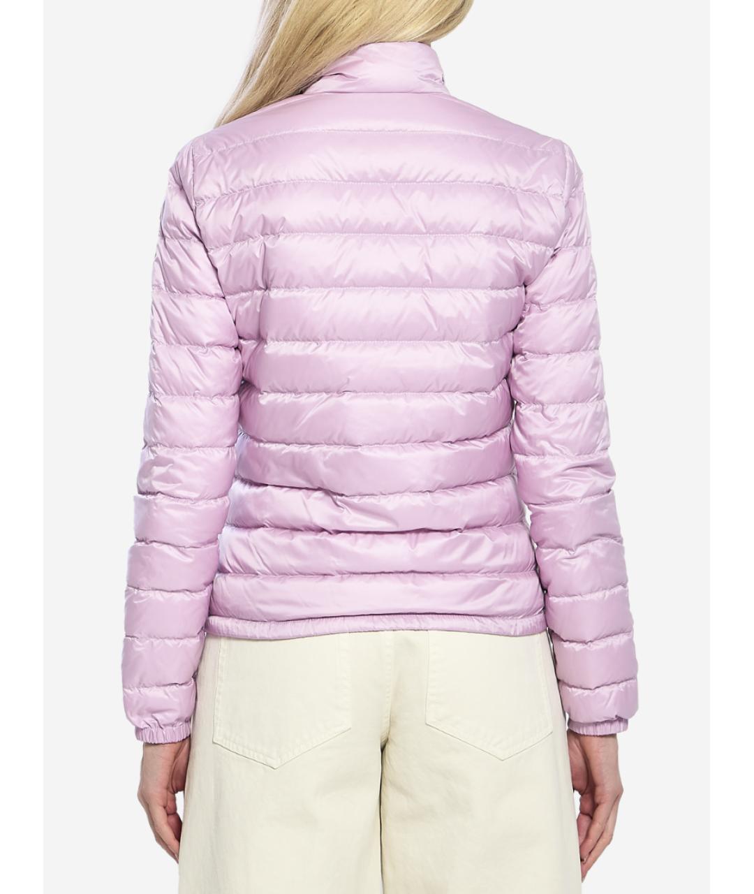 MONCLER Розовый полиамидовый пуховик, фото 3