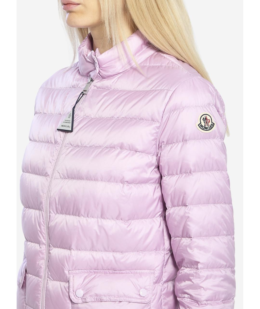 MONCLER Розовый полиамидовый пуховик, фото 4