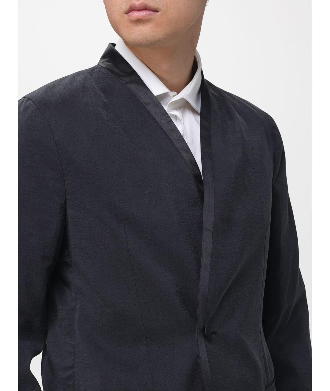 GIORGIO ARMANI Черный полиамидовый пиджак, фото 4