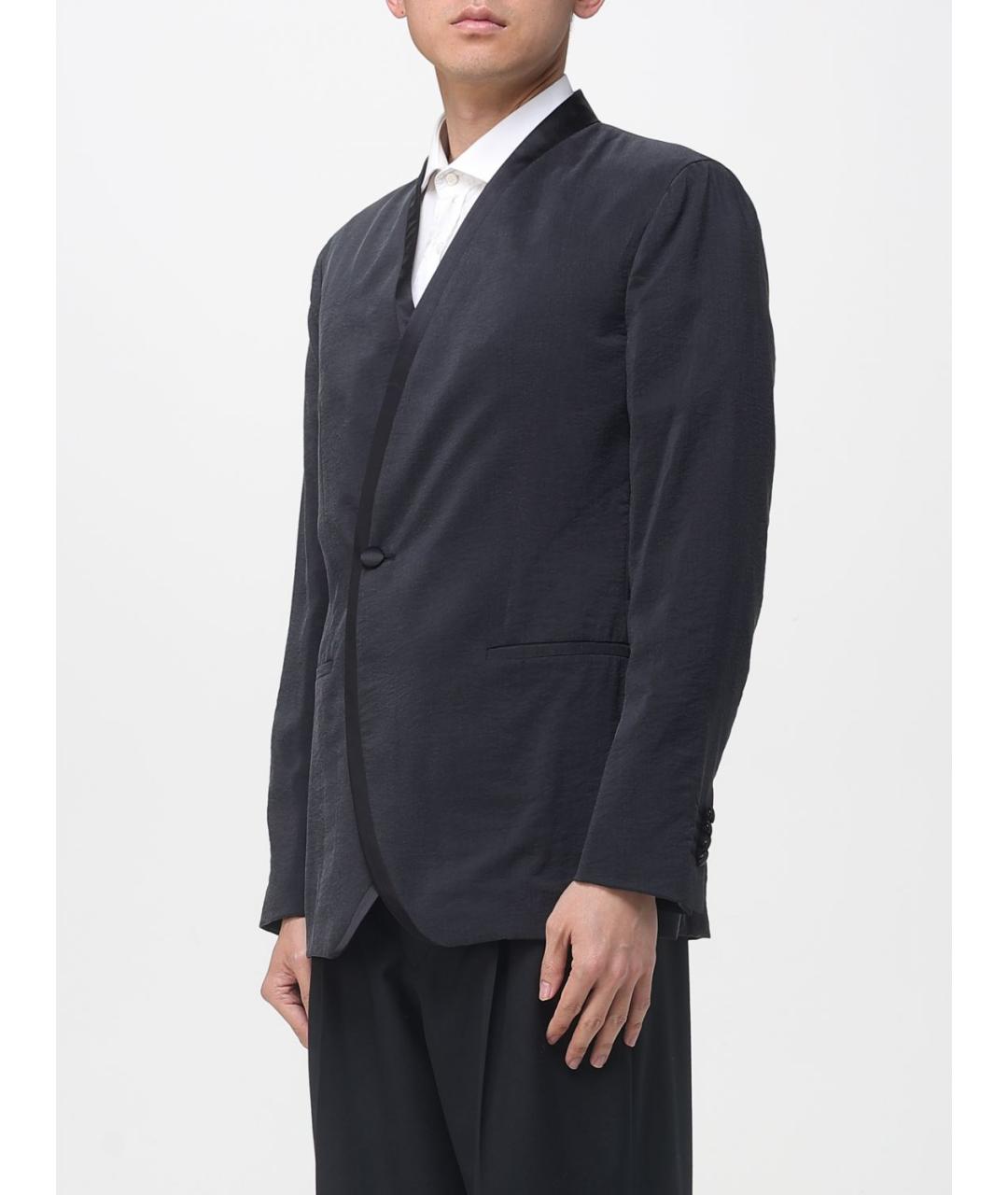 GIORGIO ARMANI Черный полиамидовый пиджак, фото 3