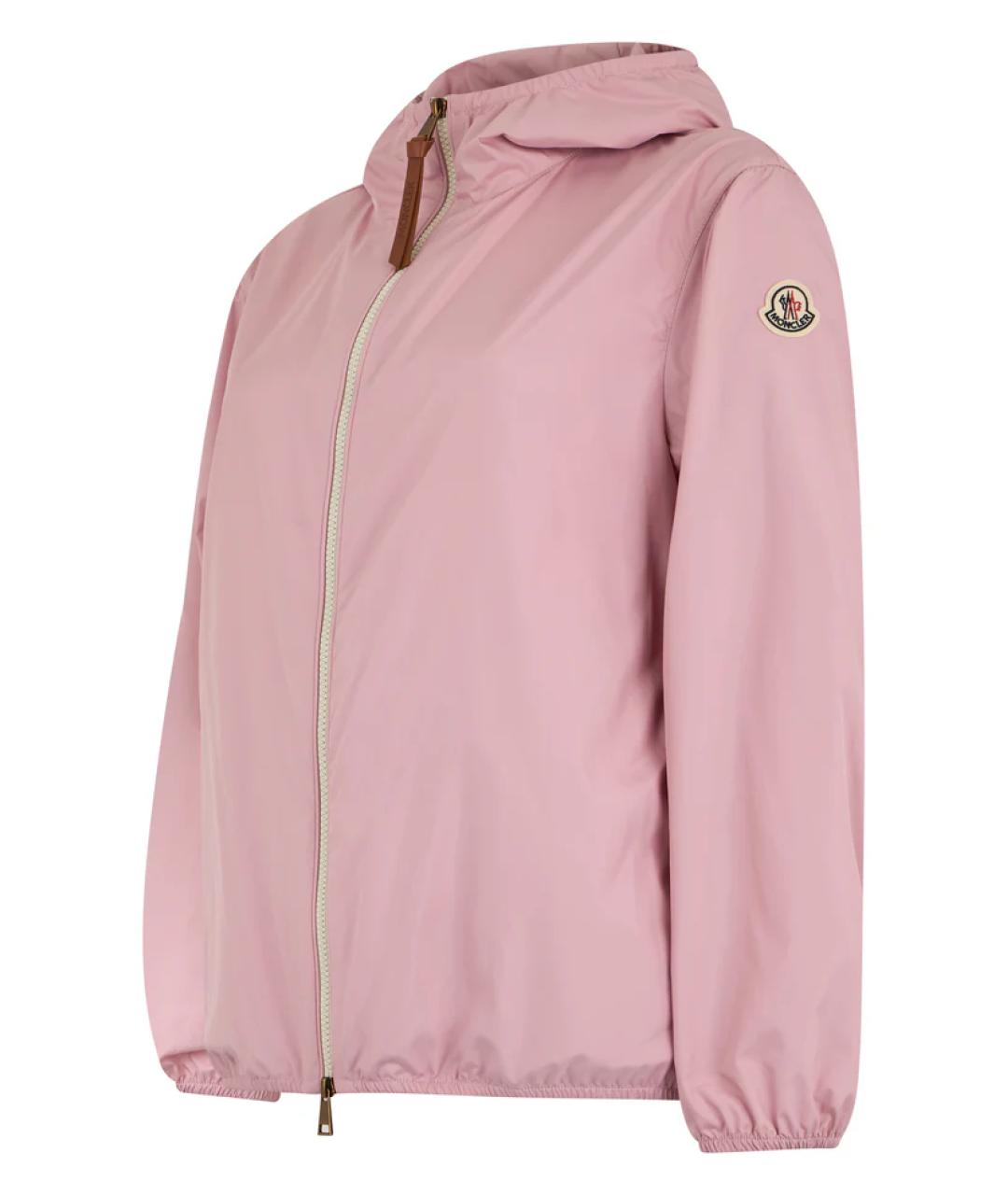 MONCLER Розовая полиэстеровая куртка, фото 3