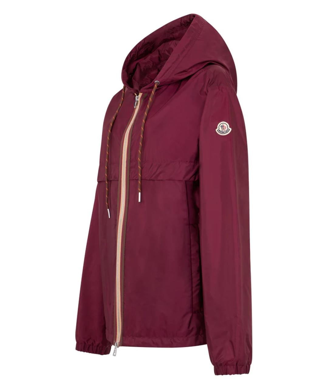 MONCLER Бордовая полиамидовая куртка, фото 3