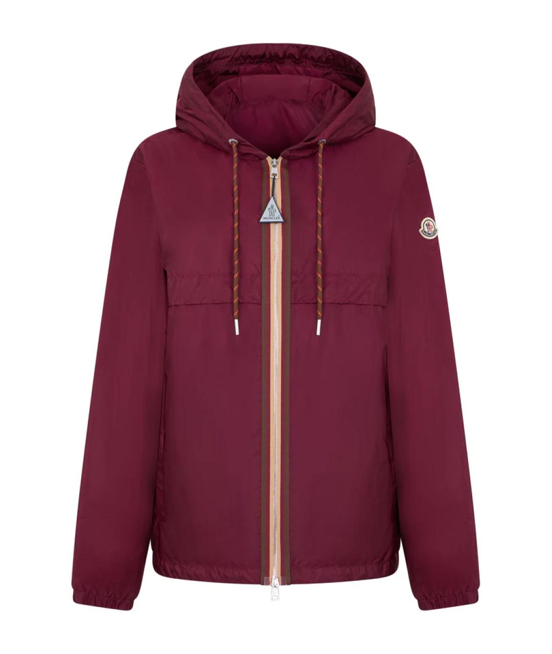 MONCLER Бордовая полиамидовая куртка, фото 1