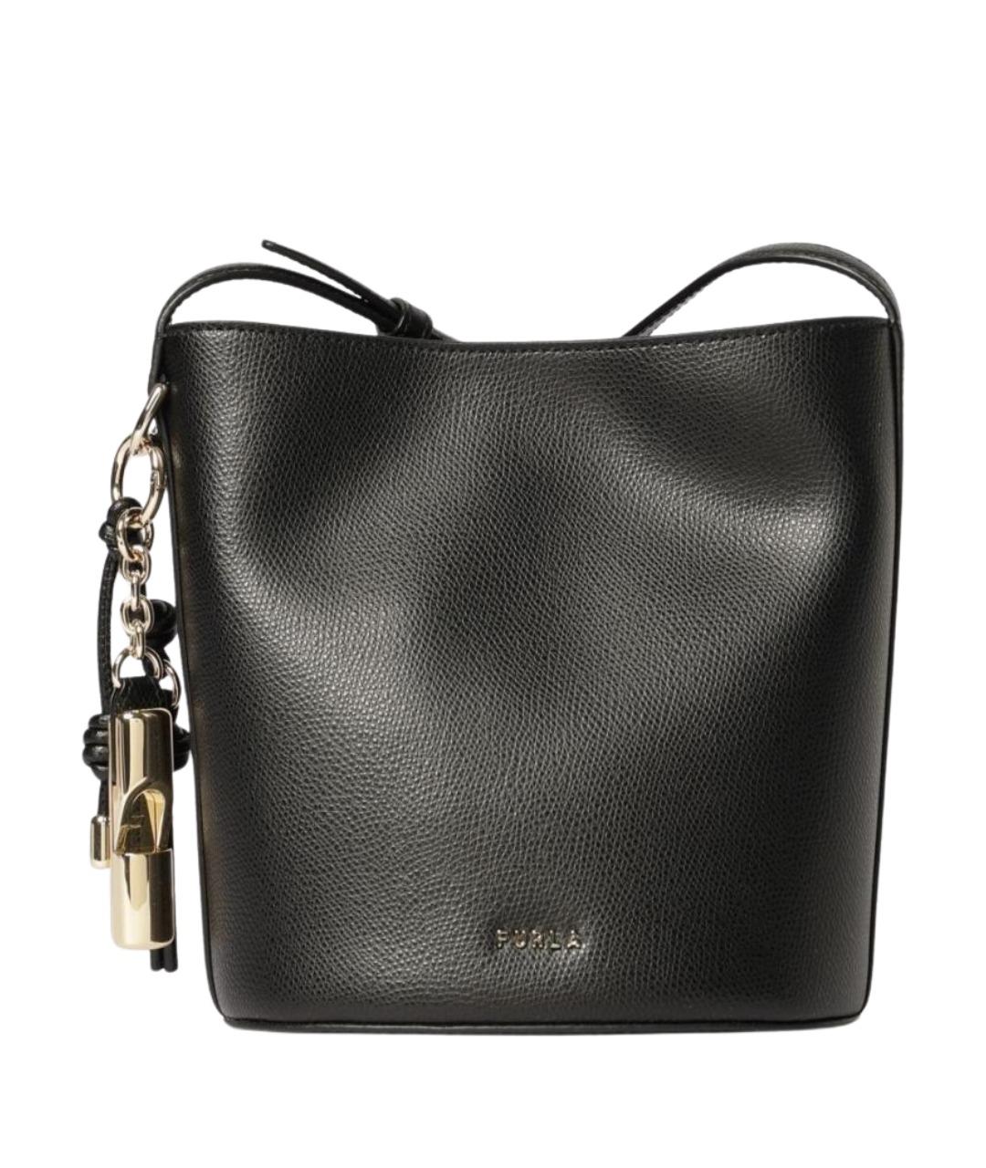 FURLA Черная кожаная сумка через плечо, фото 1