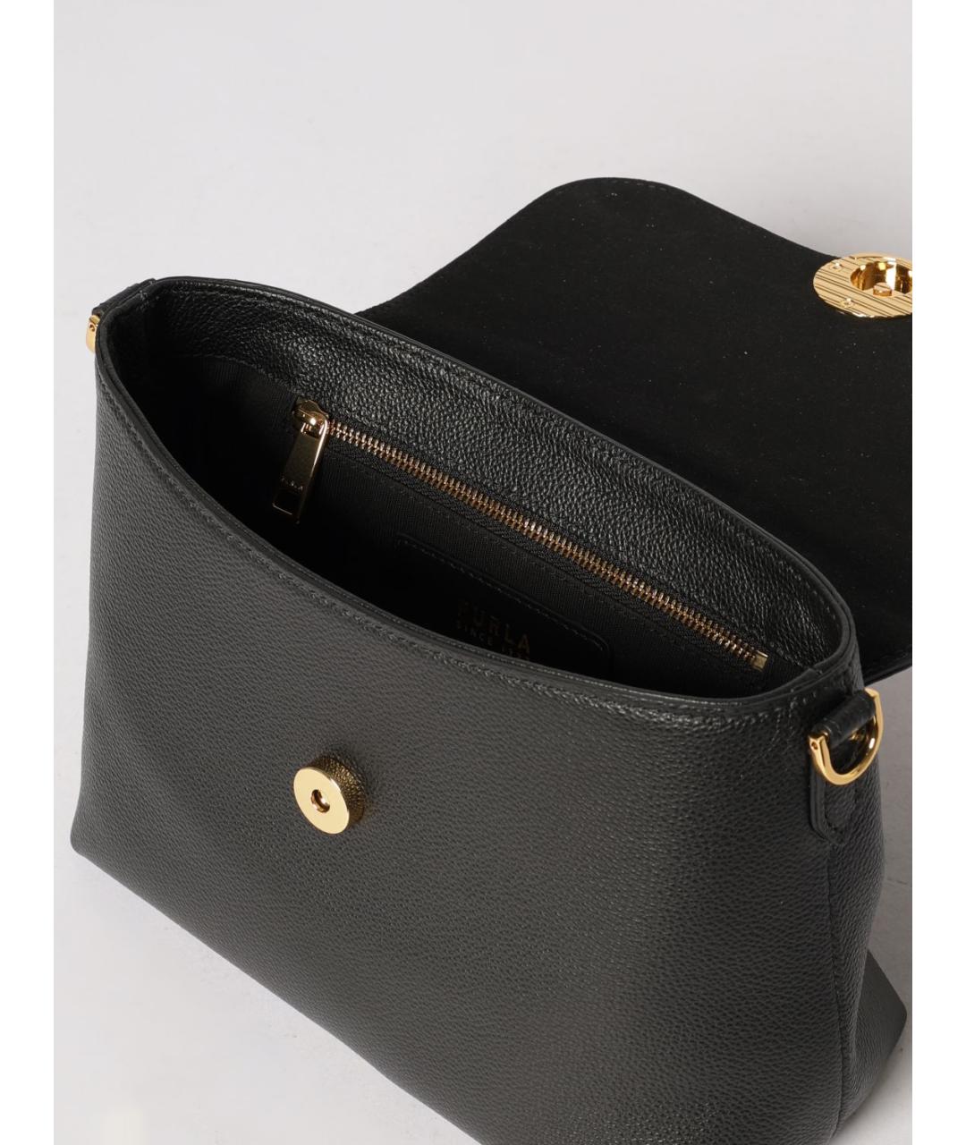 FURLA Черная кожаная сумка через плечо, фото 3