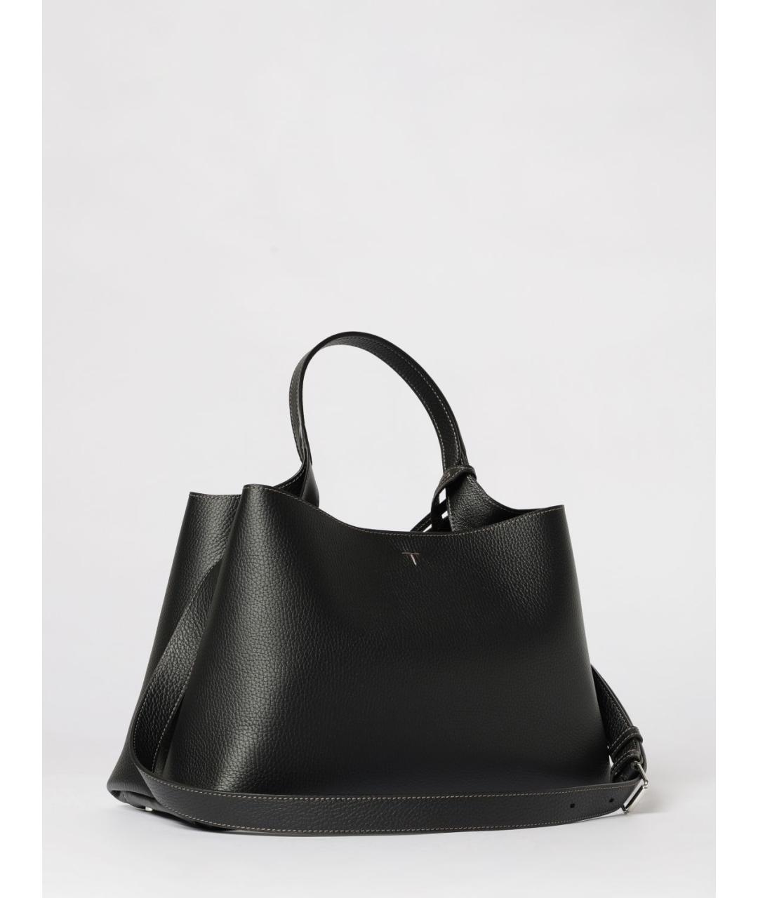 TOD'S Черная кожаная сумка тоут, фото 3