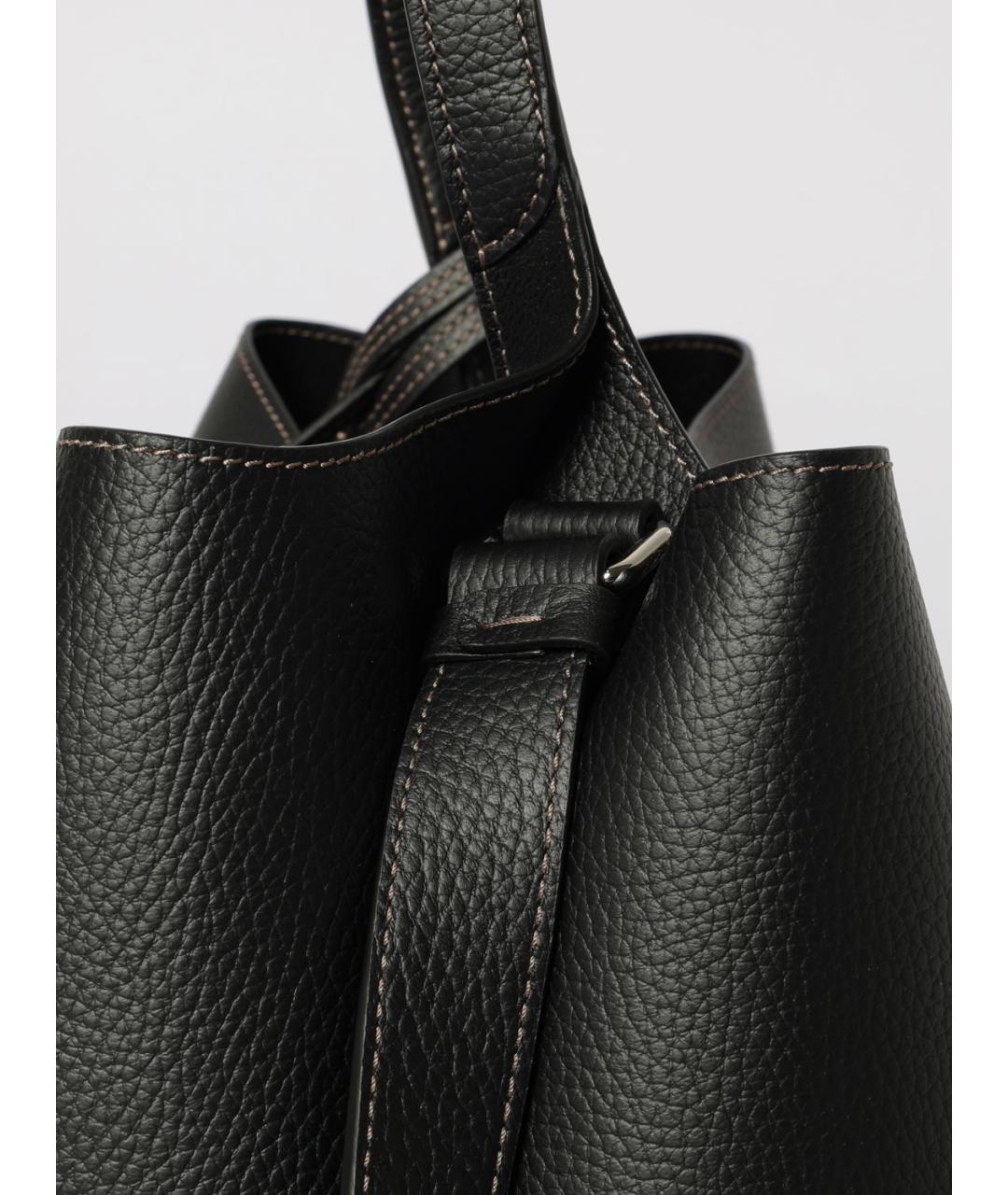 TOD'S Черная кожаная сумка тоут, фото 4