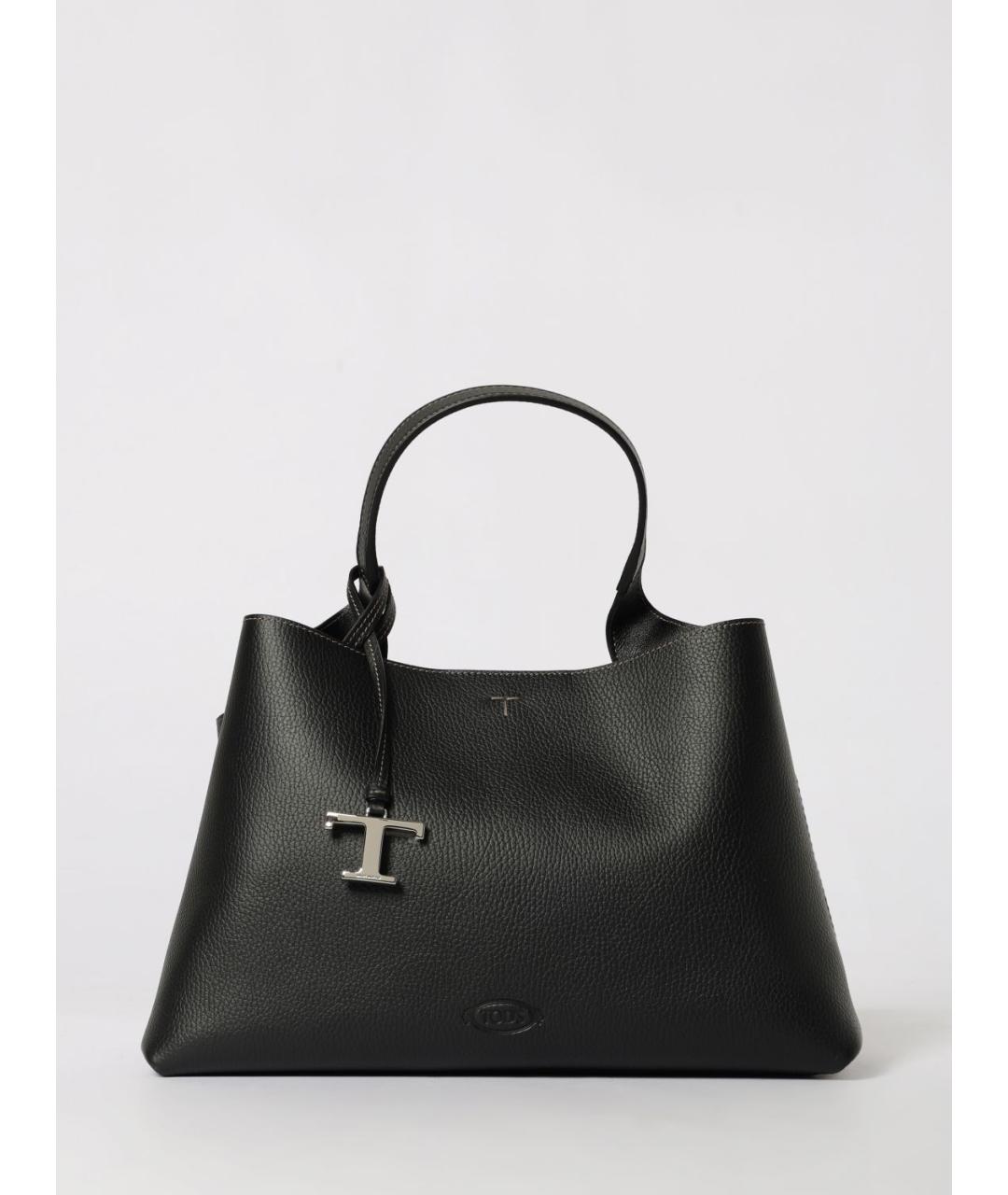 TOD'S Черная кожаная сумка тоут, фото 6