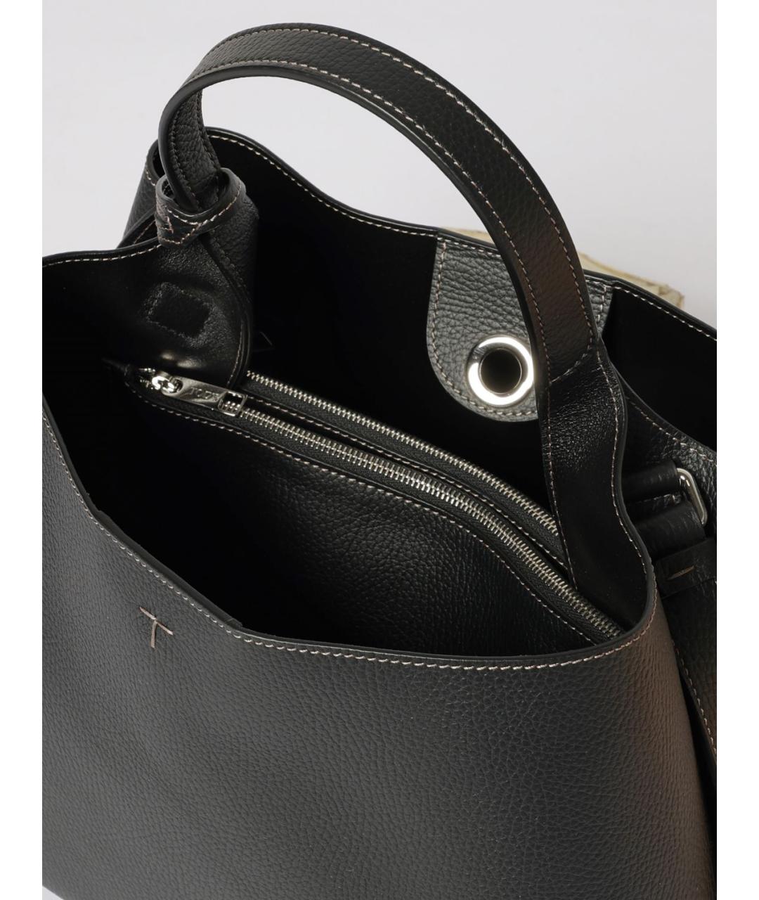 TOD'S Черная кожаная сумка тоут, фото 5
