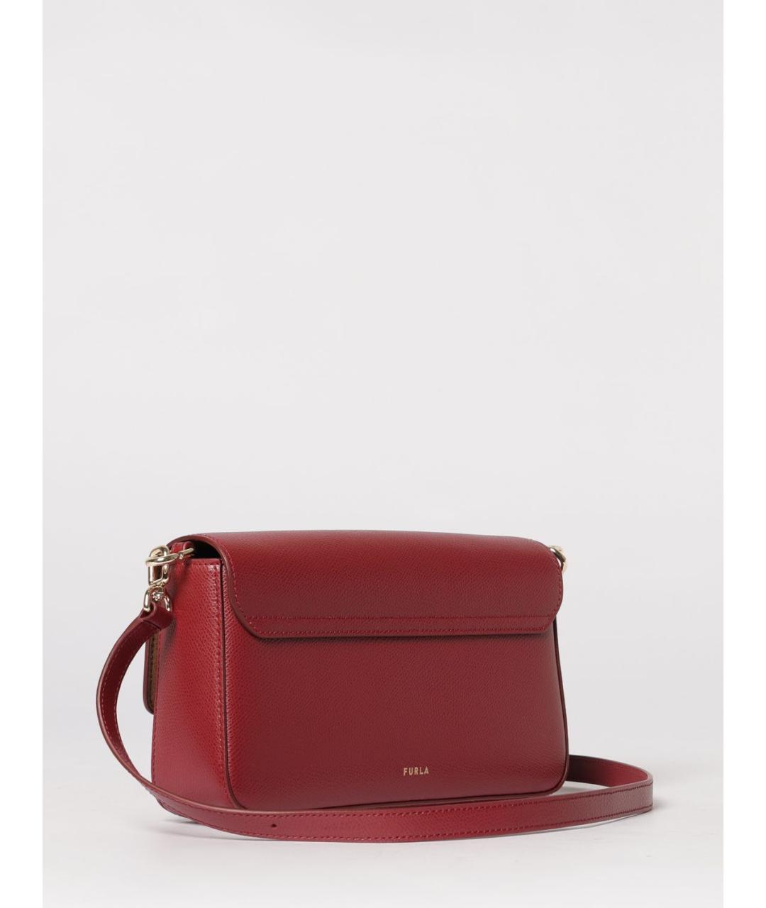 FURLA Бордовая кожаная сумка через плечо, фото 2