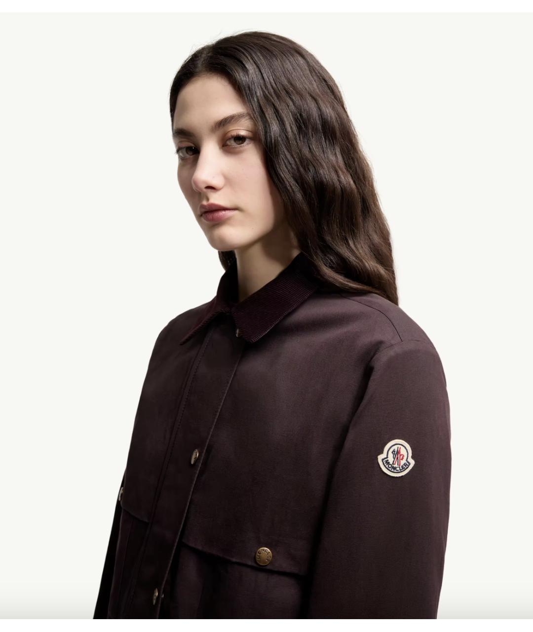 MONCLER Бордовая хлопковая куртка, фото 4