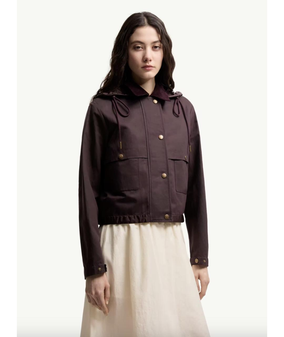 MONCLER Бордовая хлопковая куртка, фото 2