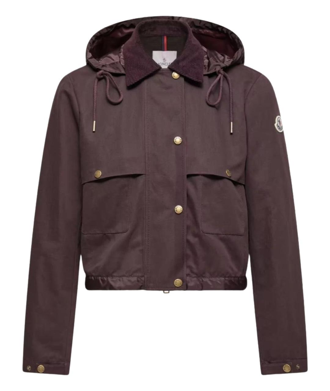 MONCLER Бордовая хлопковая куртка, фото 1