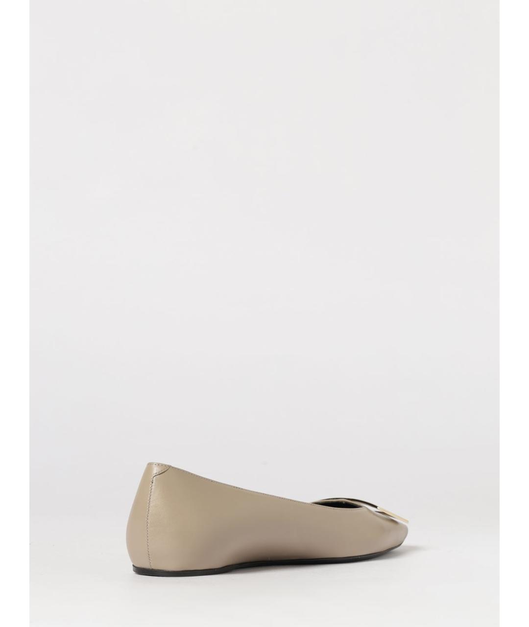 ROGER VIVIER Бежевые кожаные балетки, фото 3