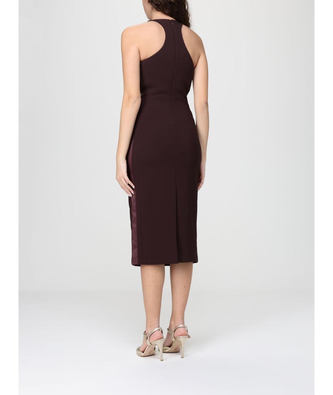 ELISABETTA FRANCHI Коричневое полиэстеровое повседневное платье, фото 2