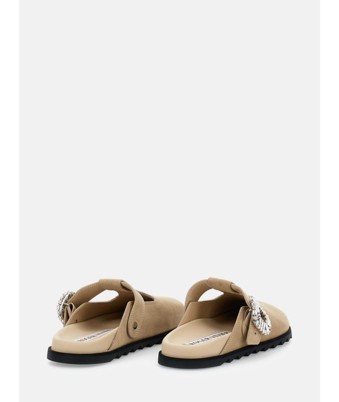 ROGER VIVIER Бежевые замшевые сабо, фото 3