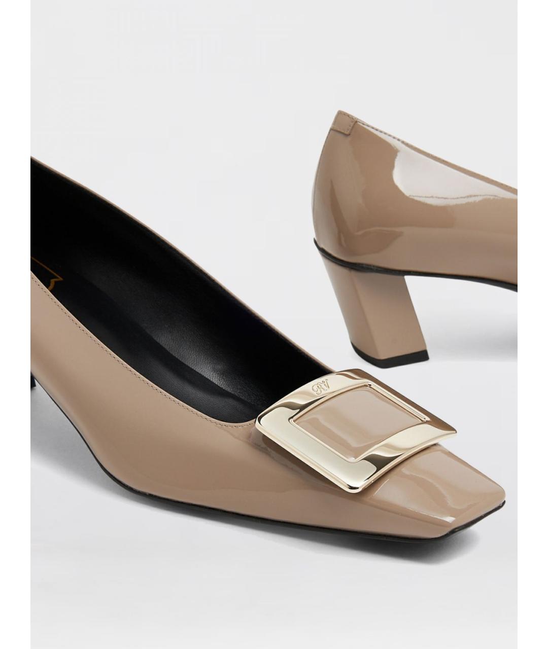 ROGER VIVIER Бежевые кожаные туфли, фото 4