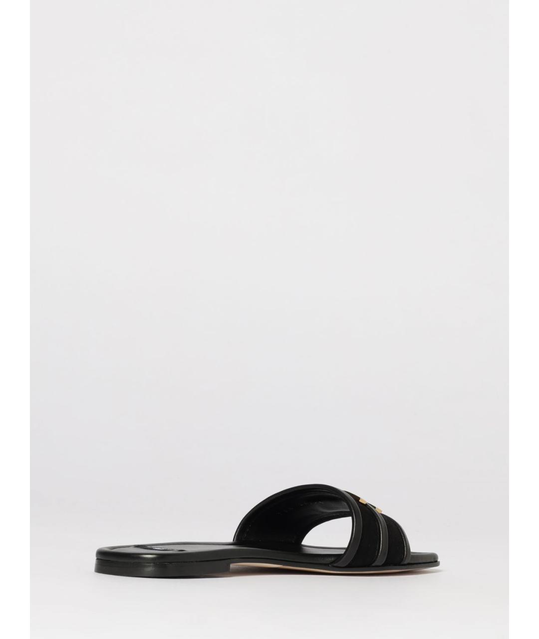 ELISABETTA FRANCHI Черные кожаные шлепанцы, фото 3