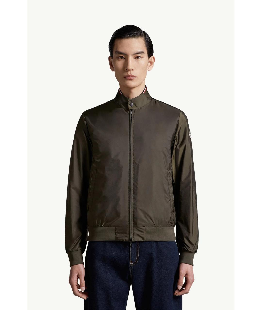 MONCLER Хаки полиамидовая куртка, фото 2