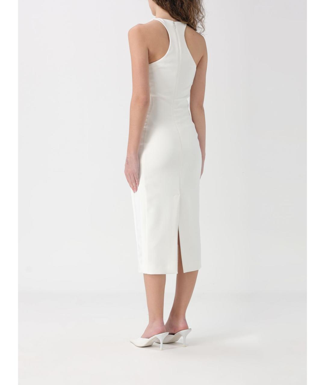 ELISABETTA FRANCHI Белое полиэстеровое повседневное платье, фото 2