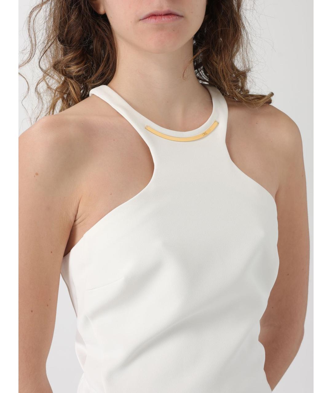 ELISABETTA FRANCHI Белое полиэстеровое повседневное платье, фото 3