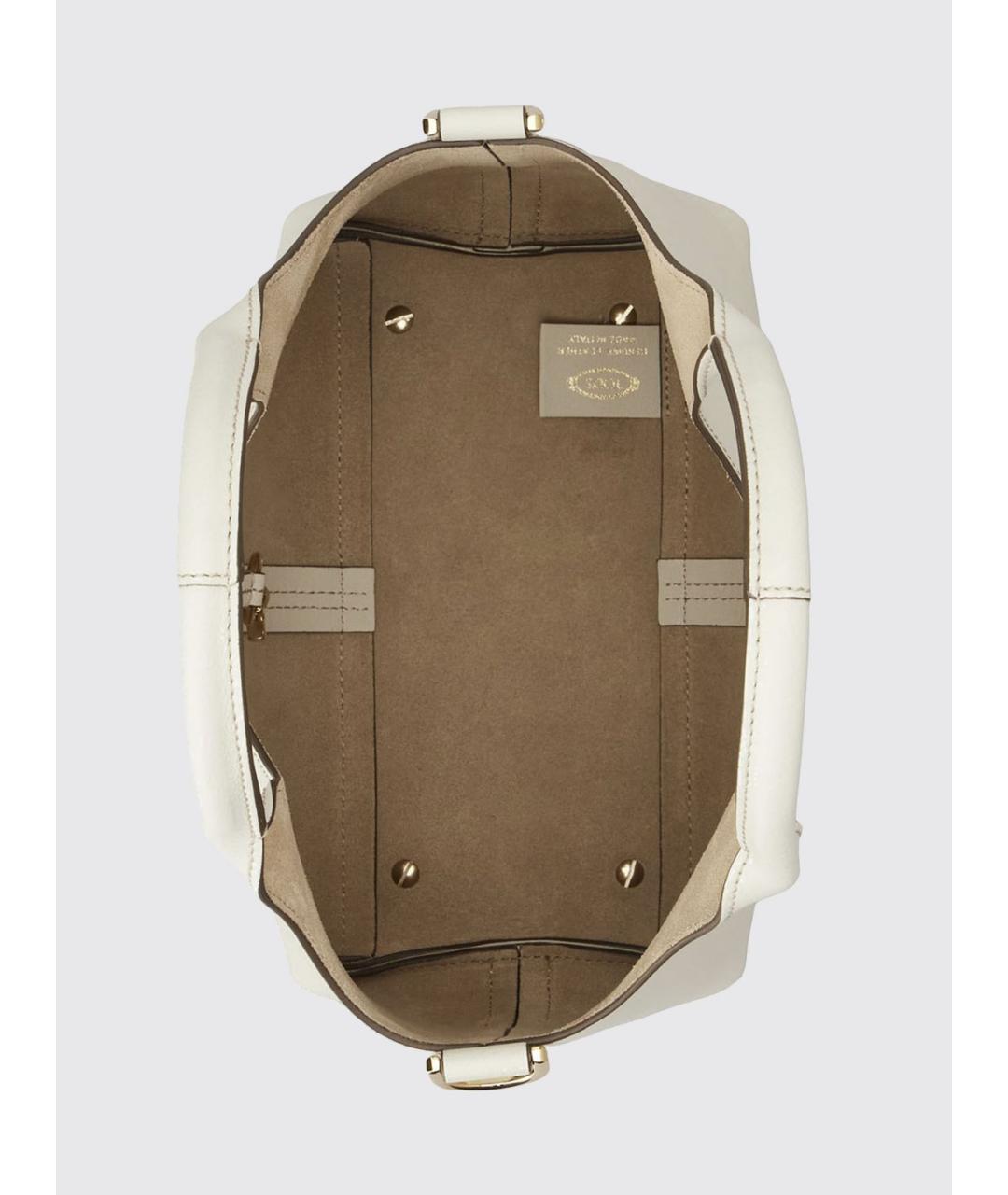 TOD'S Белая кожаная сумка тоут, фото 3