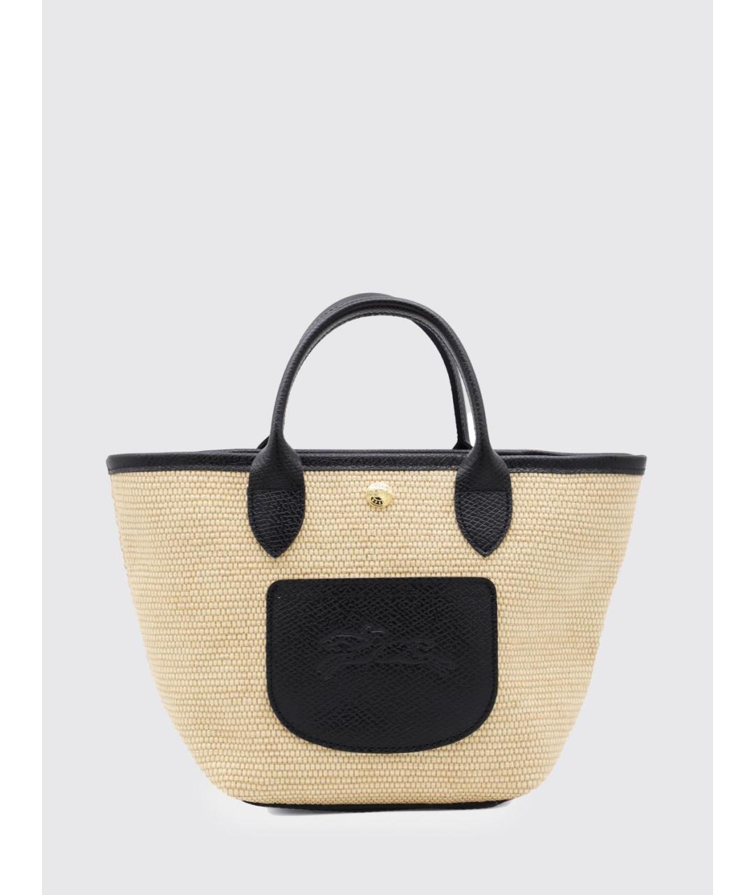 LONGCHAMP Черная пелетеная сумка тоут, фото 3