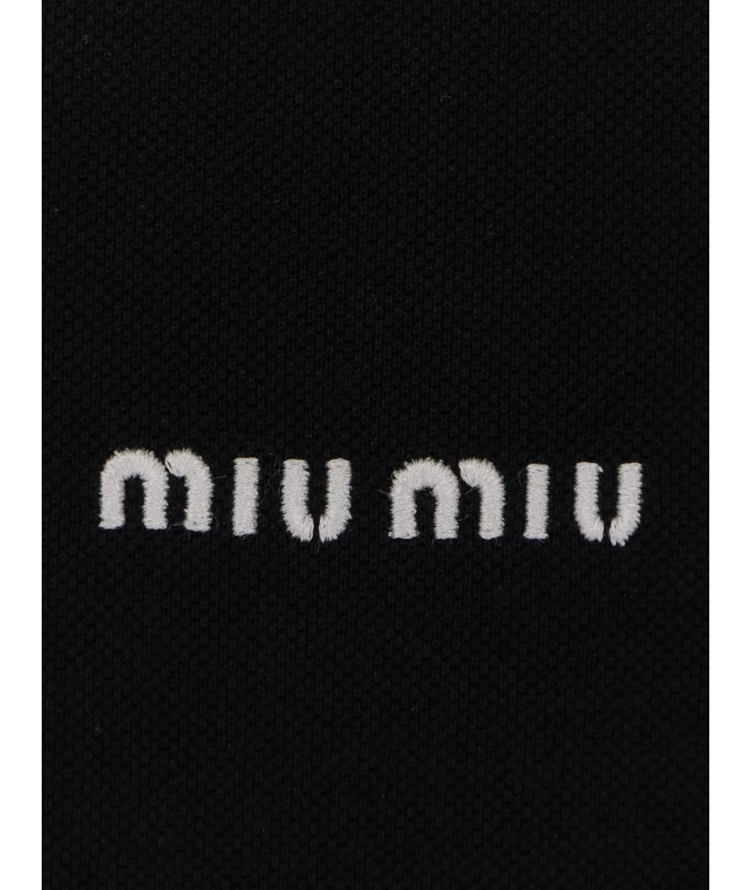MIU MIU Черная хлопковая футболка, фото 2