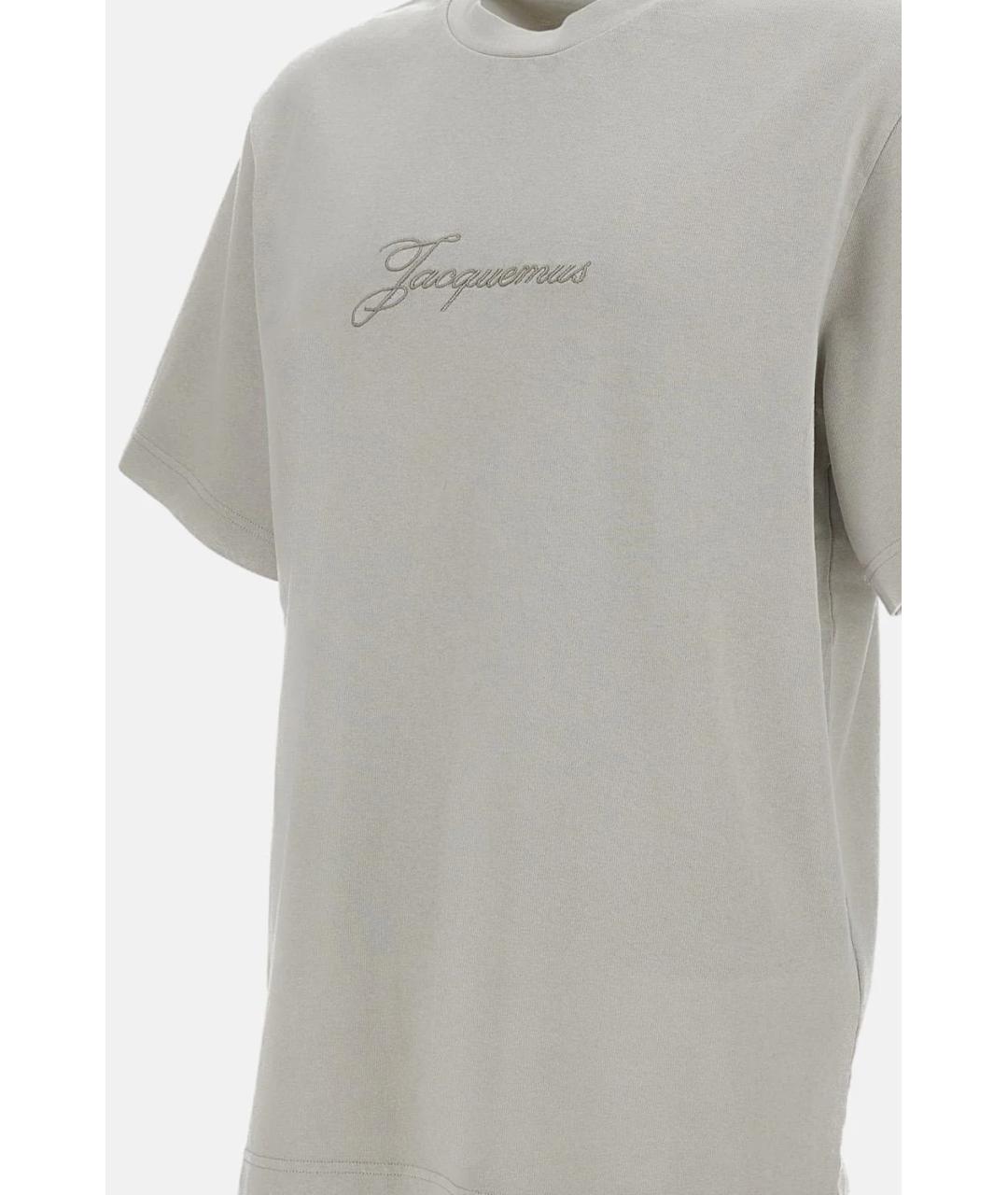 JACQUEMUS Бежевая хлопковая футболка, фото 3