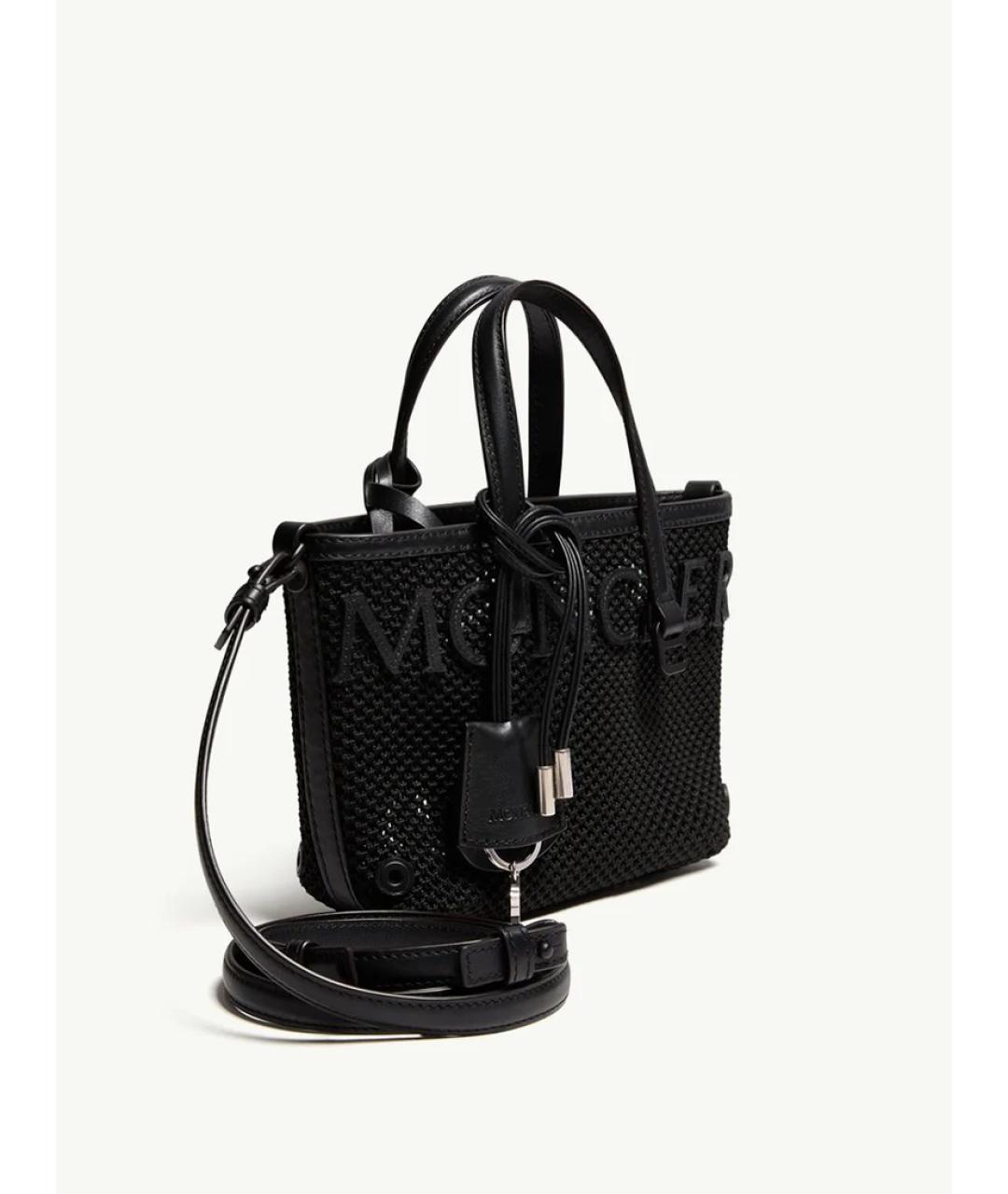 MONCLER Черная тканевая сумка тоут, фото 2