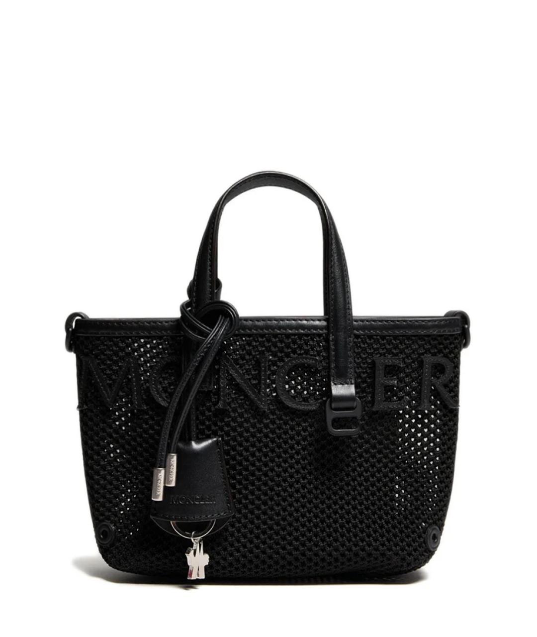 MONCLER Черная тканевая сумка тоут, фото 1