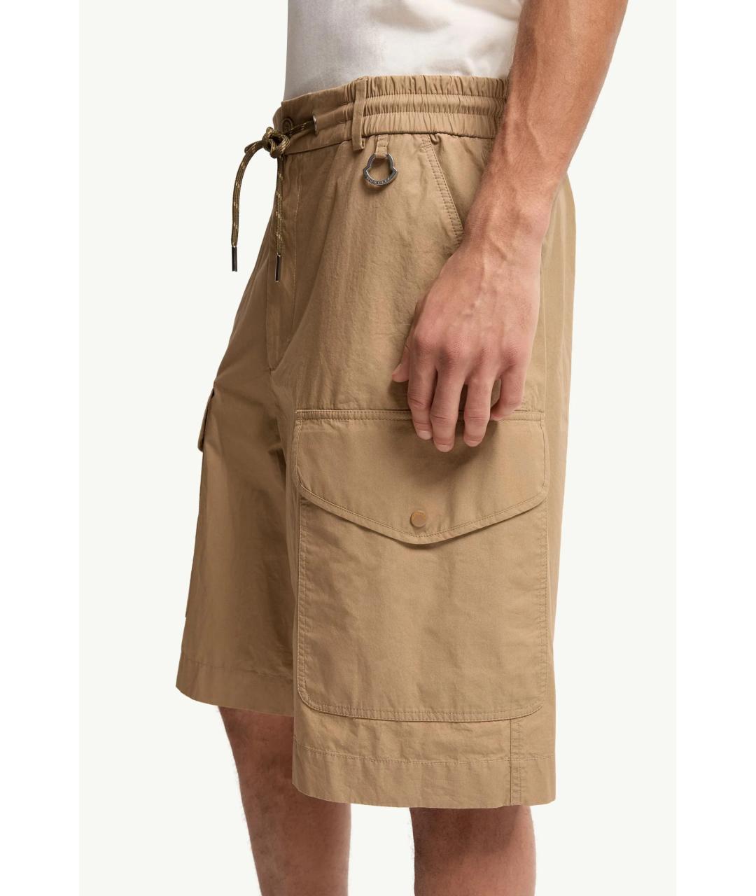 MONCLER Бежевые хлопковые шорты, фото 3