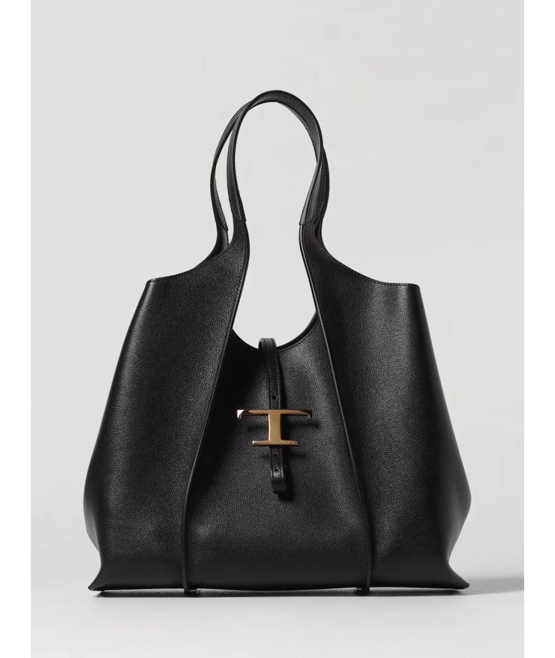 TOD'S Черная кожаная сумка тоут, фото 5