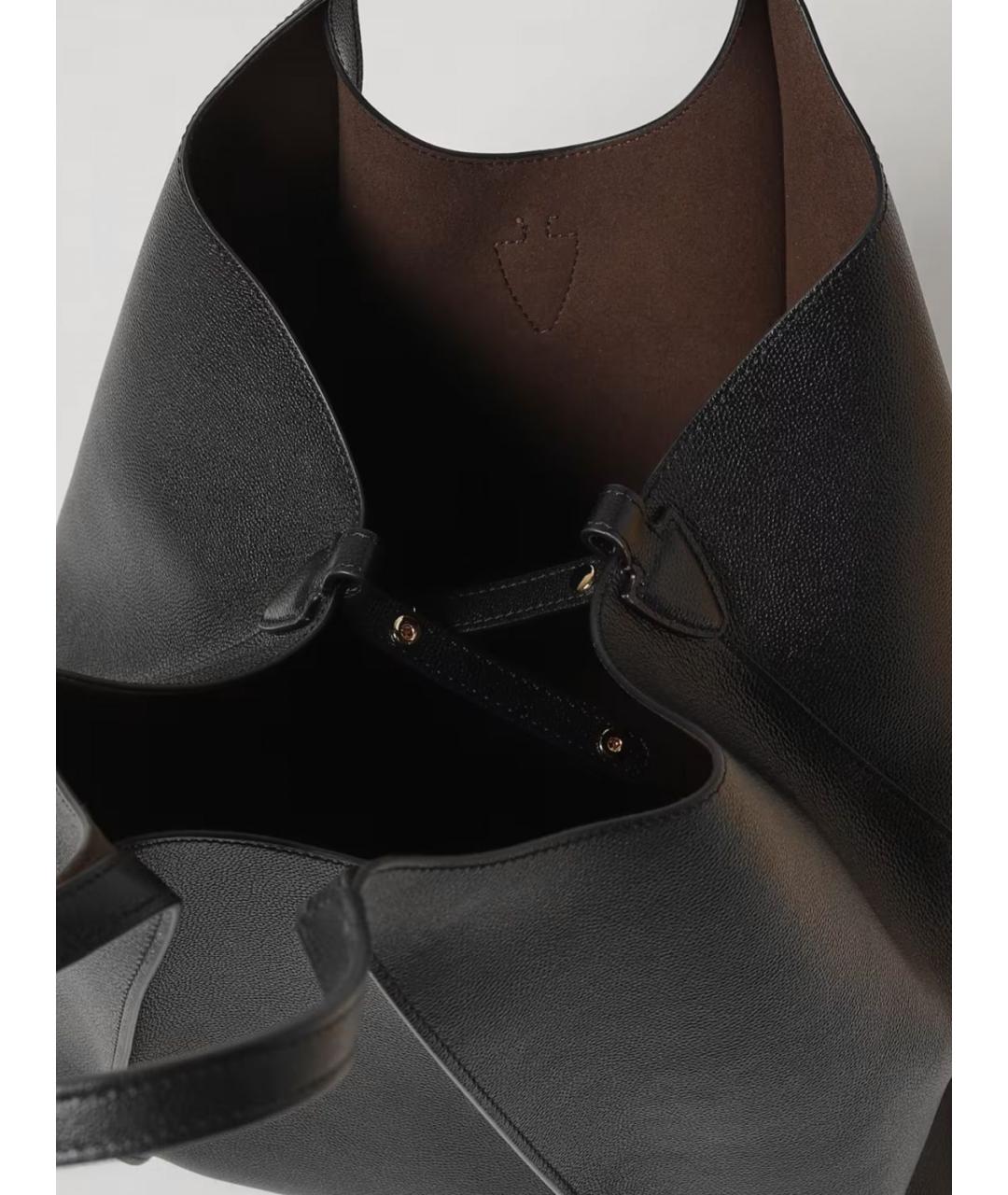 TOD'S Черная кожаная сумка тоут, фото 4