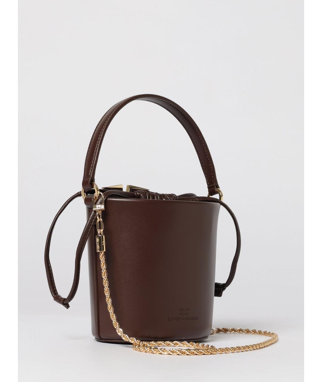 ELISABETTA FRANCHI Коричневая сумка с короткими ручками, фото 2
