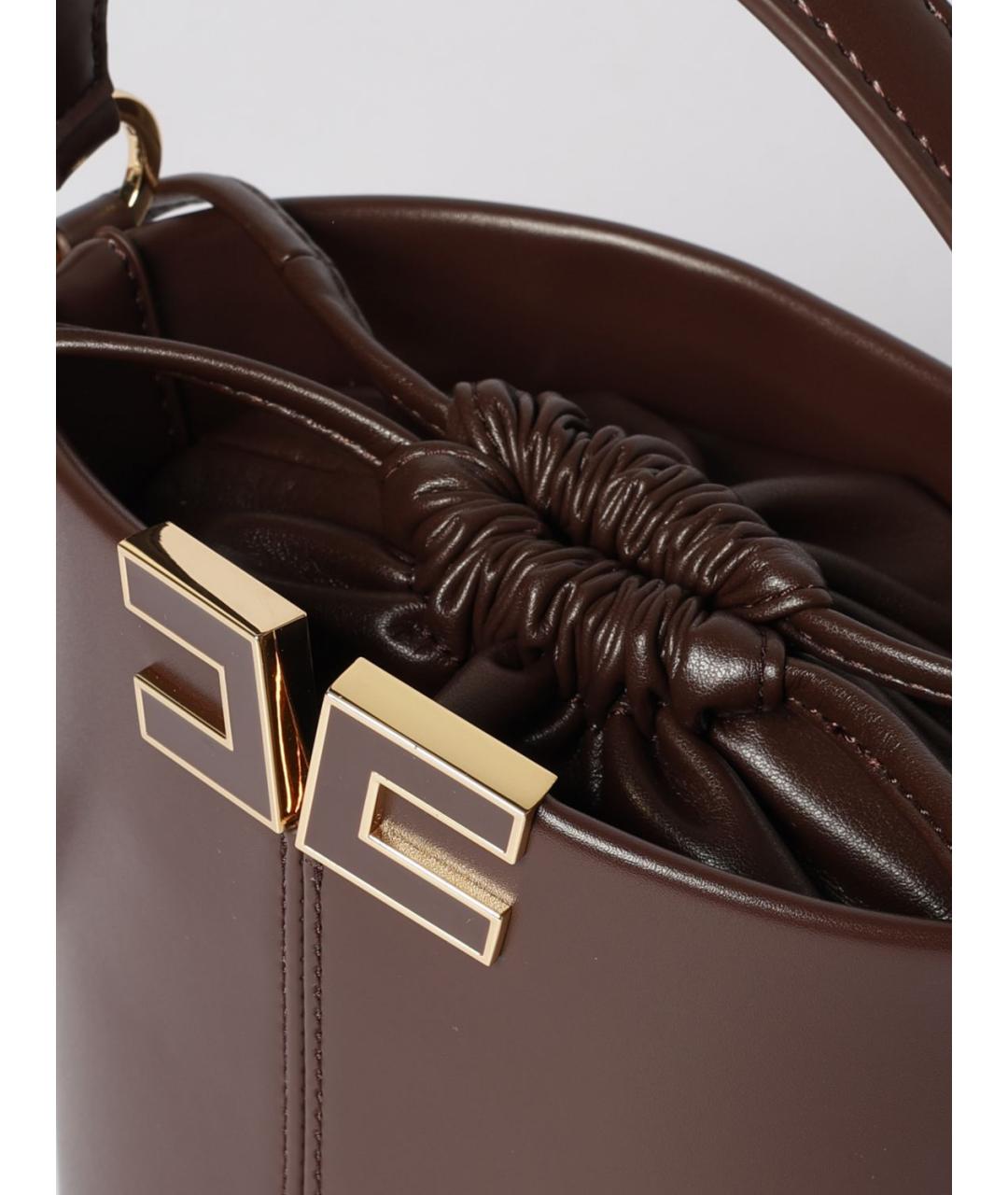 ELISABETTA FRANCHI Коричневая сумка с короткими ручками, фото 3