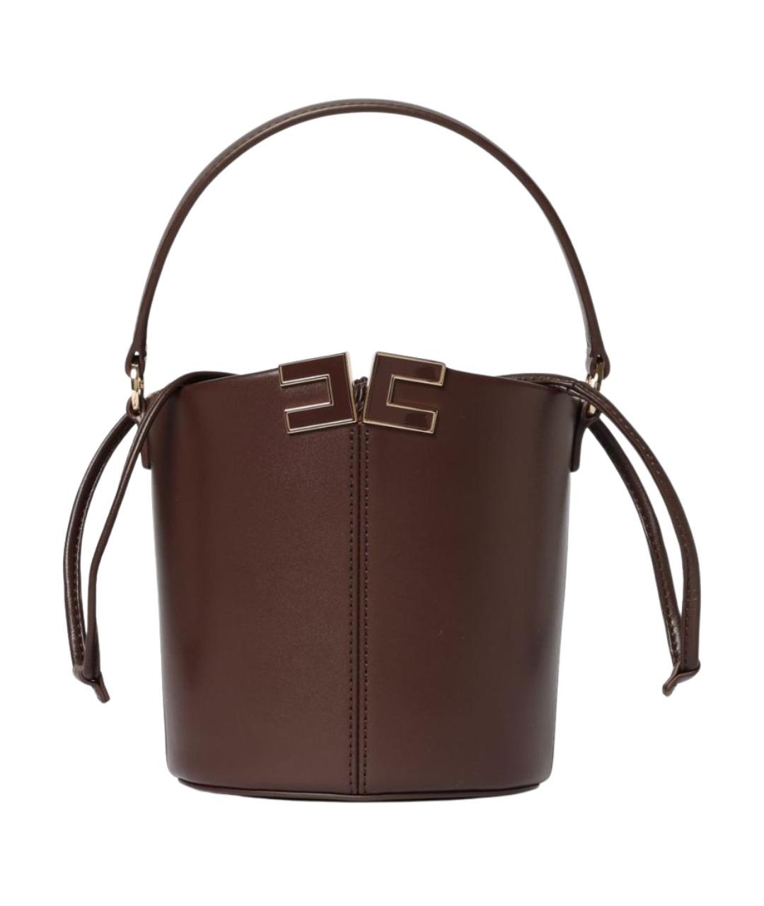 ELISABETTA FRANCHI Коричневая сумка с короткими ручками, фото 1