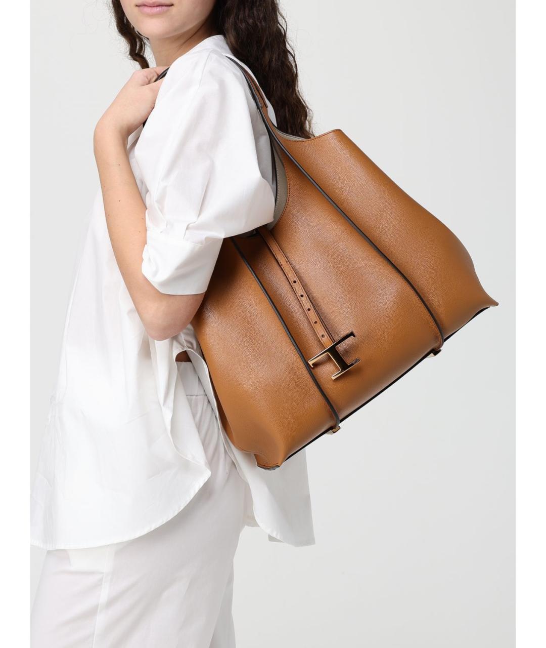 TOD'S Коричневая кожаная сумка через плечо, фото 2