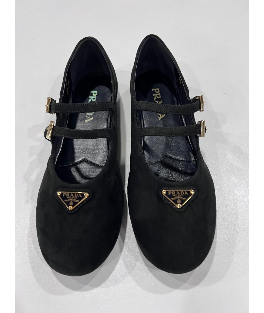 PRADA Черные замшевые балетки, фото 6