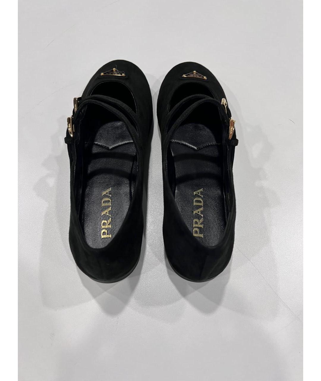 PRADA Черные замшевые балетки, фото 3