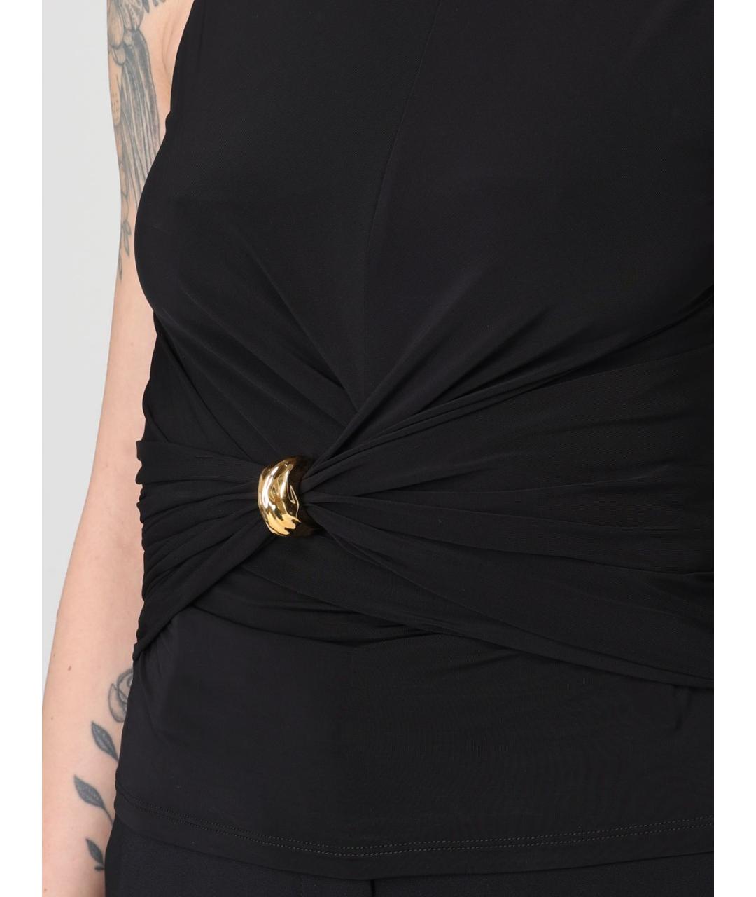 ELISABETTA FRANCHI Черная вискозная майка, фото 3